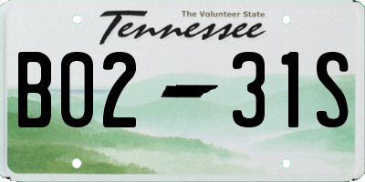 TN license plate B0231S