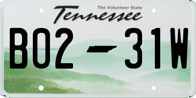 TN license plate B0231W