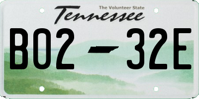 TN license plate B0232E