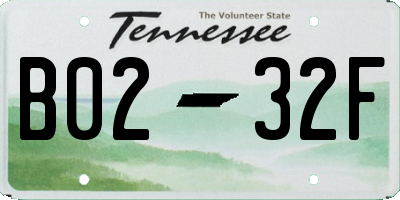 TN license plate B0232F