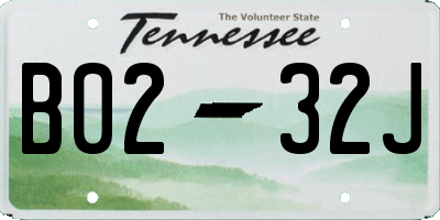 TN license plate B0232J