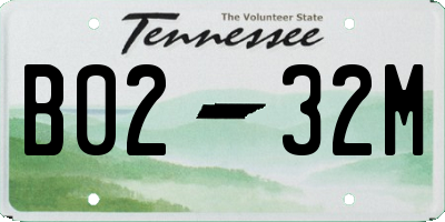 TN license plate B0232M
