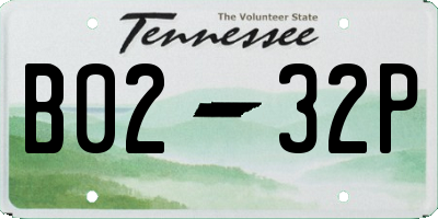 TN license plate B0232P