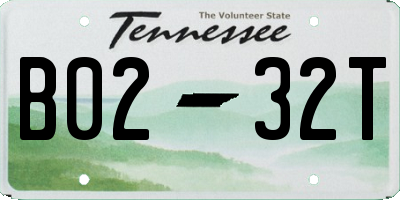 TN license plate B0232T