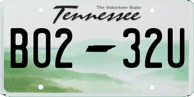 TN license plate B0232U