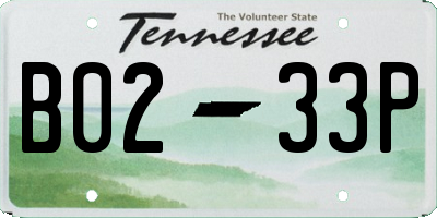 TN license plate B0233P