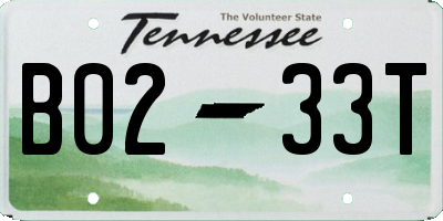 TN license plate B0233T