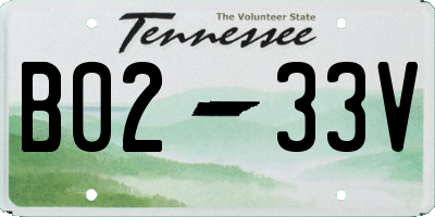 TN license plate B0233V