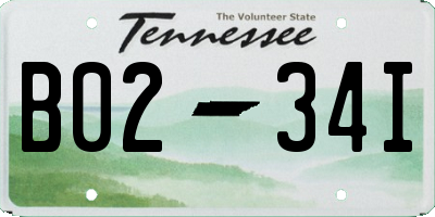 TN license plate B0234I