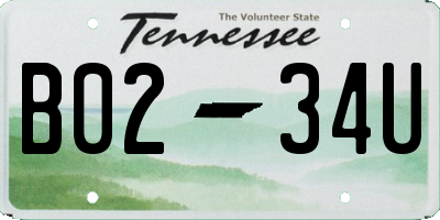 TN license plate B0234U