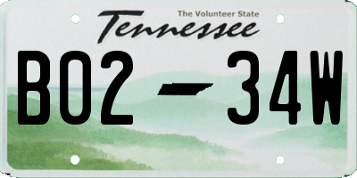 TN license plate B0234W