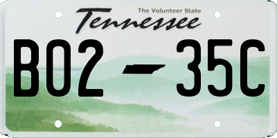 TN license plate B0235C