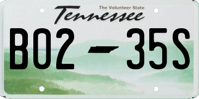 TN license plate B0235S
