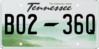 TN license plate B0236Q