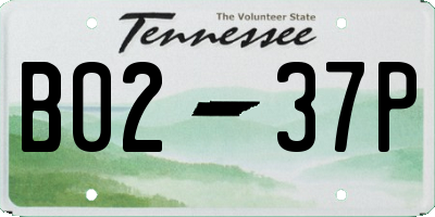 TN license plate B0237P