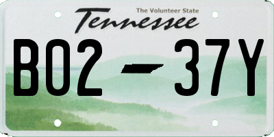 TN license plate B0237Y
