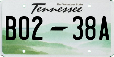 TN license plate B0238A