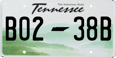 TN license plate B0238B