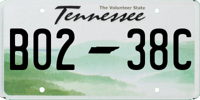 TN license plate B0238C