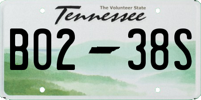 TN license plate B0238S