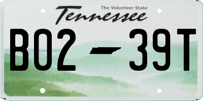 TN license plate B0239T