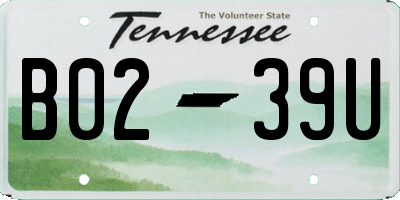TN license plate B0239U