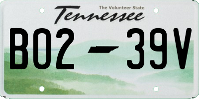 TN license plate B0239V