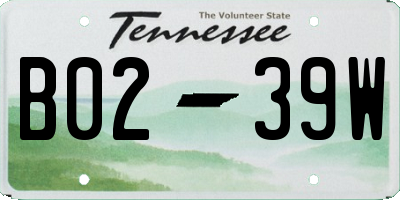 TN license plate B0239W