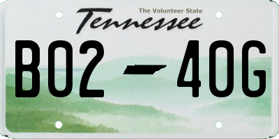 TN license plate B0240G