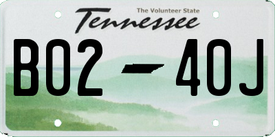 TN license plate B0240J