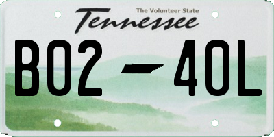 TN license plate B0240L