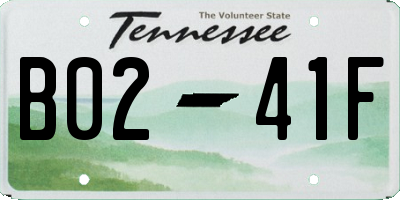 TN license plate B0241F