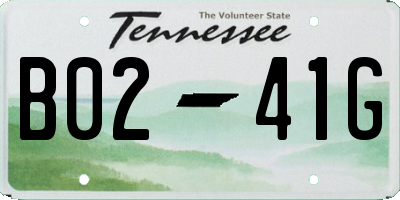 TN license plate B0241G