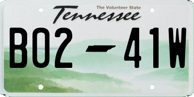 TN license plate B0241W
