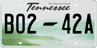 TN license plate B0242A