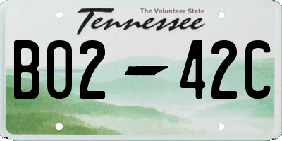 TN license plate B0242C