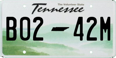 TN license plate B0242M