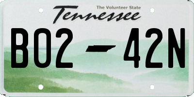TN license plate B0242N