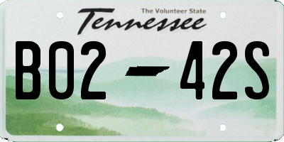 TN license plate B0242S