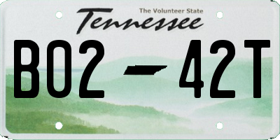 TN license plate B0242T