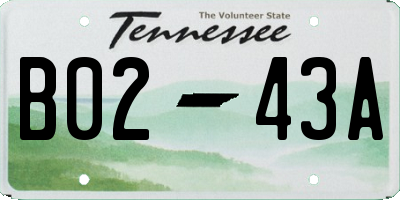 TN license plate B0243A