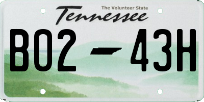 TN license plate B0243H