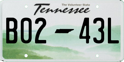 TN license plate B0243L