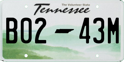 TN license plate B0243M