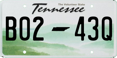 TN license plate B0243Q