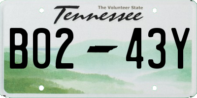 TN license plate B0243Y