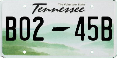 TN license plate B0245B