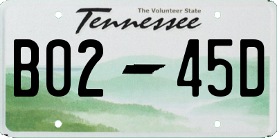 TN license plate B0245D