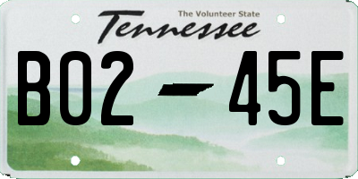 TN license plate B0245E