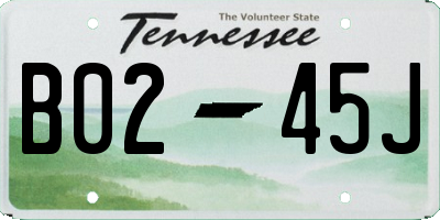 TN license plate B0245J